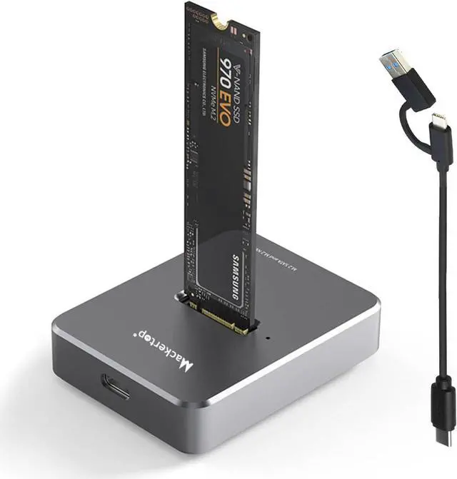 Main image of Mackertop M.2 NVMe & SATA to USB C Docking Station, Aluminum Alloy M.2 SSD to USB A C Reader Adapter for 2280 2260 2242 2230 Enclosure, Fits Both M.2 (M Key, B+M Key) NVMe and SATA NGFF SSDs