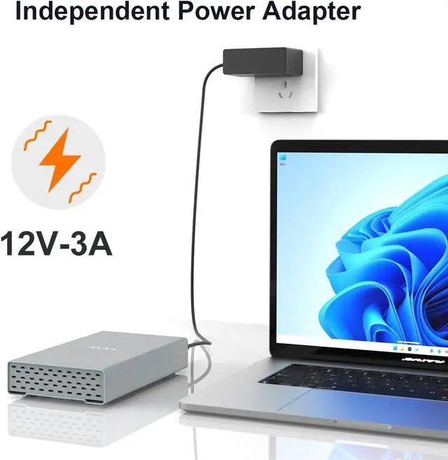 Alt view image 6 of 6 - USB C Docking Station for M.2 PCIe NVMe + 2.5 3.5 Inch SATA SSD/HDD with Offline Clone, Clone HDD to NVMe SSD, USB 3.2 GEN 2 10Gbps External Hard Drive Enclosure