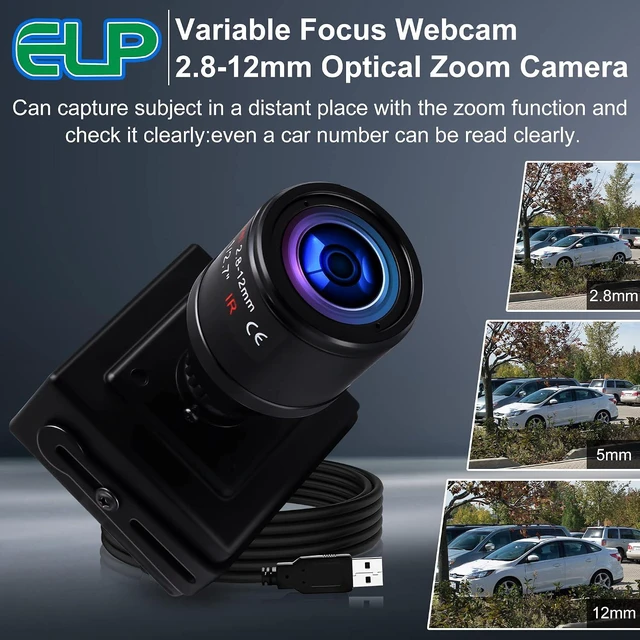 Alt view image 3 of 7 - ELP USB Camera for Computer 2.8-12mm Varifocal Lens HD 1080P Webcam Manual Zoom Camera for Windows Linux Mac Raspberry Pi