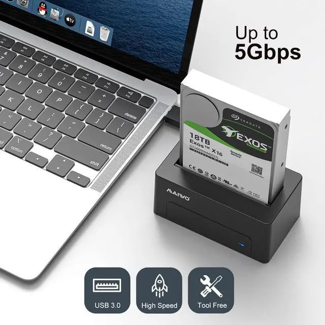 Alt view image 3 of 7 - SAS SATA to USB 3.0 Adapter, External Hard Drive Enclosure for 2.5 3.5 Inch SAS SATA Server HDD/SSD, 22TB Capacity, SAS SATA Hard Disk Reader Converter Caddy Storage Case