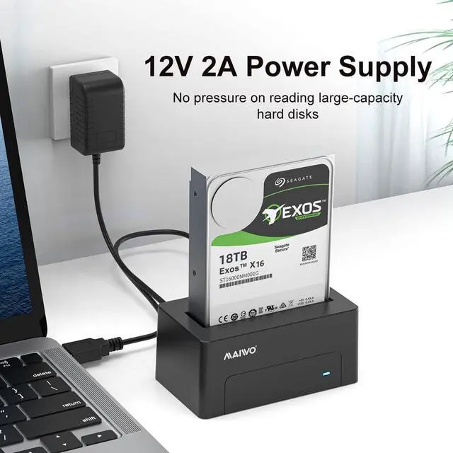 Alt view image 5 of 7 - SAS SATA to USB 3.0 Adapter, External Hard Drive Enclosure for 2.5 3.5 Inch SAS SATA Server HDD/SSD, 22TB Capacity, SAS SATA Hard Disk Reader Converter Caddy Storage Case