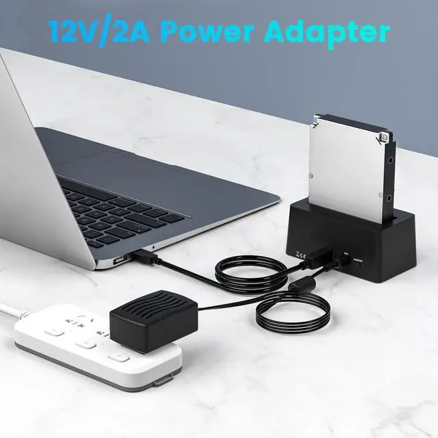 Alt view image 7 of 7 - AS to USB 3.0 Adapter, SAS/SATA Hard Drive Enclosure Reader Converter Docking Station for 2.5/3.5 inch Server HDD SSD with 12V/2A Power Adapter,Support up to 18TB(New Upgrade)