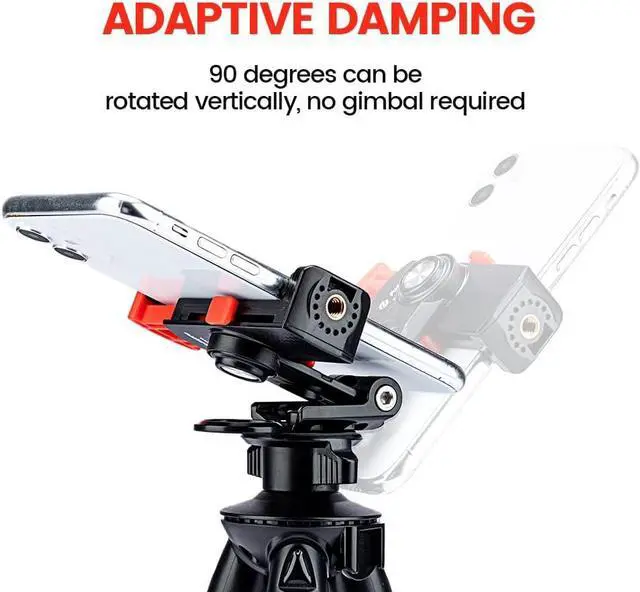 Alt view image 4 of 7 - Fotopro Phone Tripod Mount 1/4 inch Screw Universal Desktop Car Mobile Phone Clip for Monopod Selfie Stick Desktop Tripod Video Vlogging Photograph