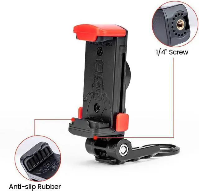 Alt view image 5 of 7 - Fotopro Phone Tripod Mount 1/4 inch Screw Universal Desktop Car Mobile Phone Clip for Monopod Selfie Stick Desktop Tripod Video Vlogging Photograph