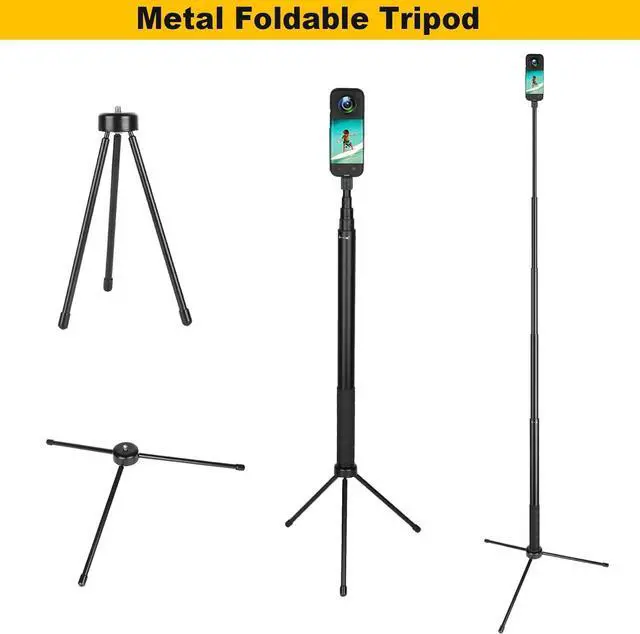 Alt view image 6 of 7 - 61.8 in Insta360 Invisible Selfie Stick with Tripod Accessory,Compatible with X5/X4/X3/X2/One RS/GO 2/3,GoPro Hero/DJI OSMO/SJCAM Action Cameras,Adjustable Extendable Waterproof Aluminum Alloy Rod