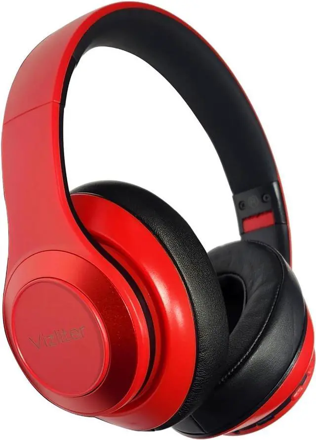 Main image of Bluetooth Headphones, TWS Deep Bass Wireless Over-Ear Headset 5.3 with Built-in Mic LED Lights, Noise Cancelling Audio Earphones (Red Black)