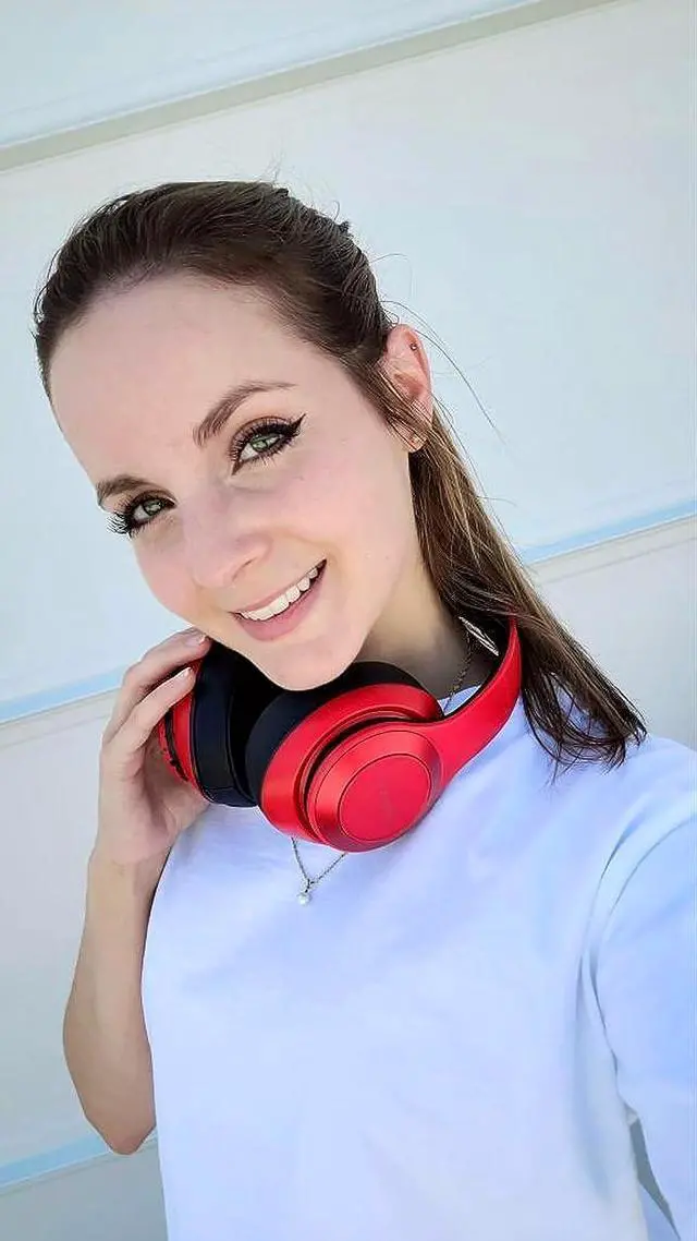Alt view image 5 of 6 - Bluetooth Headphones, TWS Deep Bass Wireless Over-Ear Headset 5.3 with Built-in Mic LED Lights, Noise Cancelling Audio Earphones (Red Black)