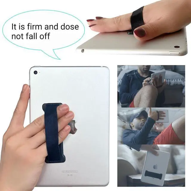Alt view image 5 of 7 - Hand Holder Strap for ipad Tablet Hand Holder Strap Universal Handle Grip for iPad Kindle Mini Tablets and Cases (Black)