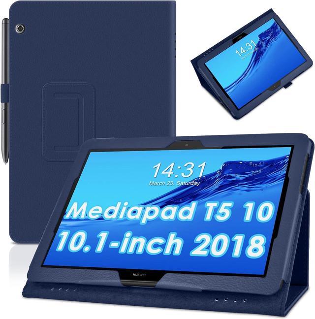 Tablet Case for Huawei MediaPad T5 10 (2018), Huawei MediaPad T5 10.1 inch  Leather Cover, D Multi-Angle Viewing Stand Slim Tablet Cover for Huawei