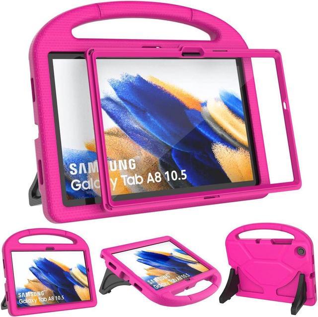 Pour Samsung Tab A8 Case 10,5 pouces 2021 Housse robuste résistante aux  chocs avec support pour tablette de 10,5 pouces Sm-x200 / x205 pour les  enfants garçons enfants (rose rouge)