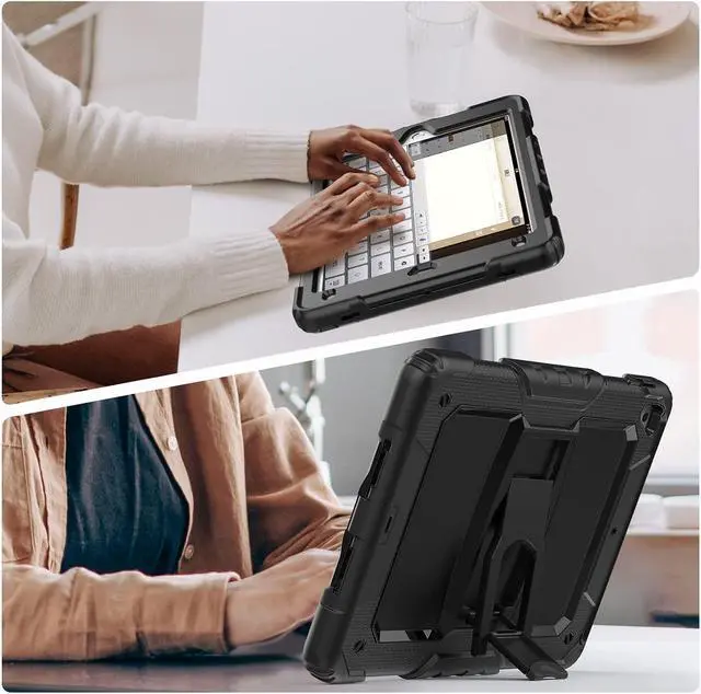 Alt view image 7 of 7 - Shockproof for iPad 6th/5th Generation Case, iPad Air 2 / Pro 9.7 inch Case with Screen Protector/Built- in Stand, [3-Layer] iPad Case 9.7 inch 2018/2017/2016/2014 Protective Cover, Black
