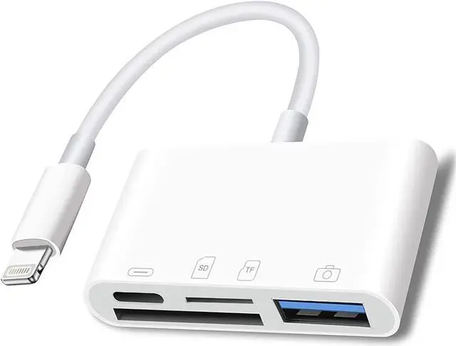 Main image of Lightning to SD Card Reader for iPhone,USB Camera Adapter 4 in 1 USB Female OTG Adapter Compatible SD/TF Card, Memory Card Reader Portable USB 3.0 Adapter,Sd Card Adapter with Fast Charging Port