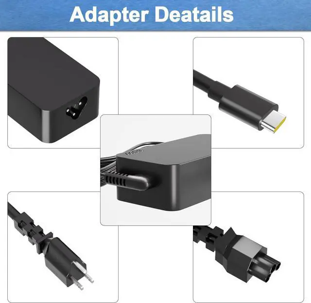 Alt view image 7 of 7 - 65W USB-C/Type C Laptop Charger Adapter for Lenovo Chromebook ThinkPad X1 T480 T480s T580 T580s T490s E585 E580 E590 E595 C330 14e 300e 500e Yoga 720-13IKB Ideapad 100e 730S 910-13IKB 730S-13IWL