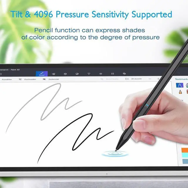 Alt view image 2 of 7 - Stylus Pen for Surface, Digital Pen Compatible with Microsoft Surface Pro X/9/8/7/6/5/4/3/Surface Laptop 5/4/3/2/1/go 3/2/1/Book 2/1/Studio, Magnetic Adsorption, Palm Rejection Stylus Pen-Black