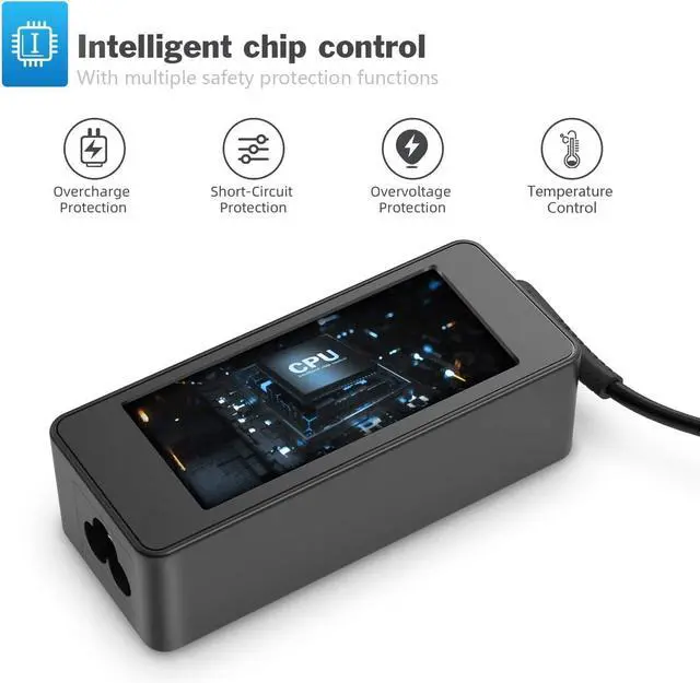 Alt view image 4 of 6 - 65W USB Type C Laptop Charger for HP ASUS Acer Lenovo Chromebook Yoga ThinkPad X1; DELL Mac Book Pro with USB C Fast Charging Power Supply Cord