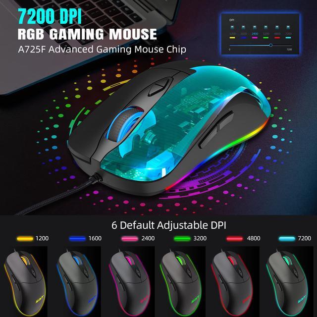 Alt view image 4 of 7 - Ludus Dominum Gaming Mouse,large-size ,Ergonomic Hand Grips,7 Buttons,Macro Programming,10 Millons Buttons Life,RGB Gamer Desk Laptop PC Gaming Mouse