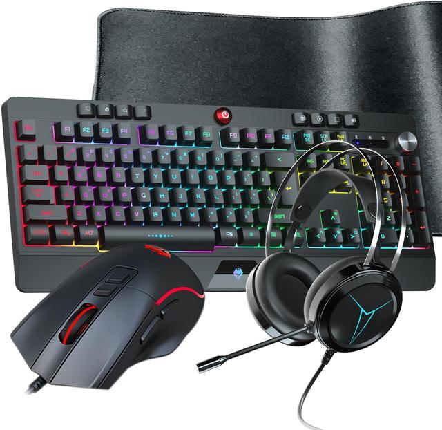  Gaming Keyboard Mouse and Headset with mic Combo USB