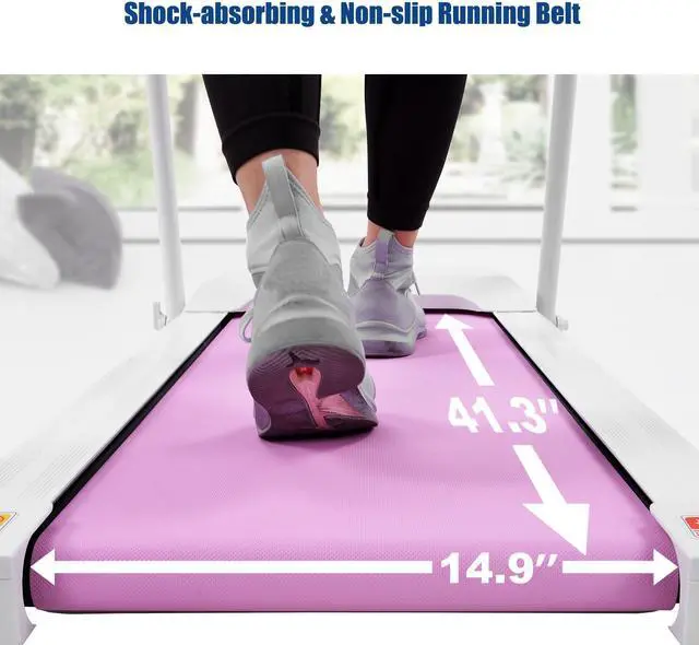 Alt view image 6 of 7 - FYC Treadmill Folding Treadmill for Home Portable Electric Motorized Treadmill Running Exercise Machine Compact Treadmill for Home Gym Fitness Workout Walking, No Installation Required (White&Pink)