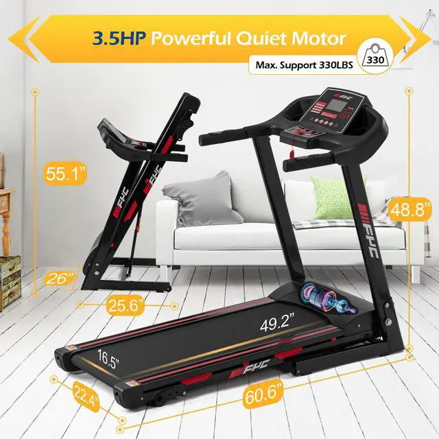 Alt view image 6 of 6 - FYC Folding Treadmill for Home - 330 LBS Weight Capacity Running Machine with Incline/Bluetooth, 3.5HP 16KM/H Max Speed Foldable Electric Treadmill Easily Assembly Home Gym Workout Exercise JK88