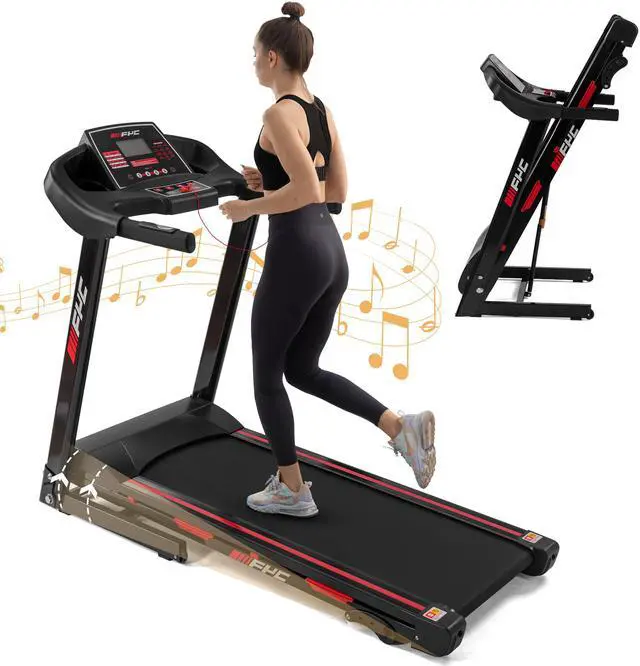 Main image of FYC Folding Treadmill for Home - 330 LBS Weight Capacity Running Machine with Incline/Bluetooth, 3.5HP 16KM/H Max Speed Foldable Electric Treadmill Easily Assembly Home Gym Workout Exercise JK88