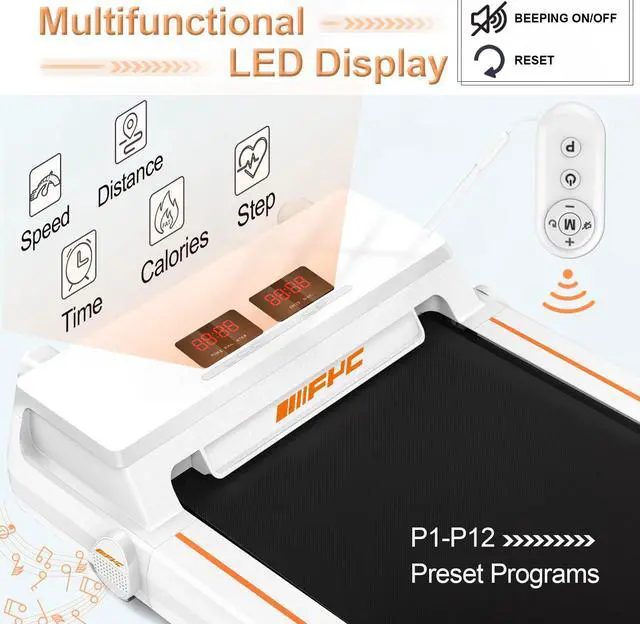 Alt view image 3 of 6 - FYC Under Desk Treadmill 2.5HP Slim Walking Treadmill 265LBS - Electric Treadmill with APP Bluetooth Remote Control LED Display, Running Walking Jogging for Home Office Use, Installation Free