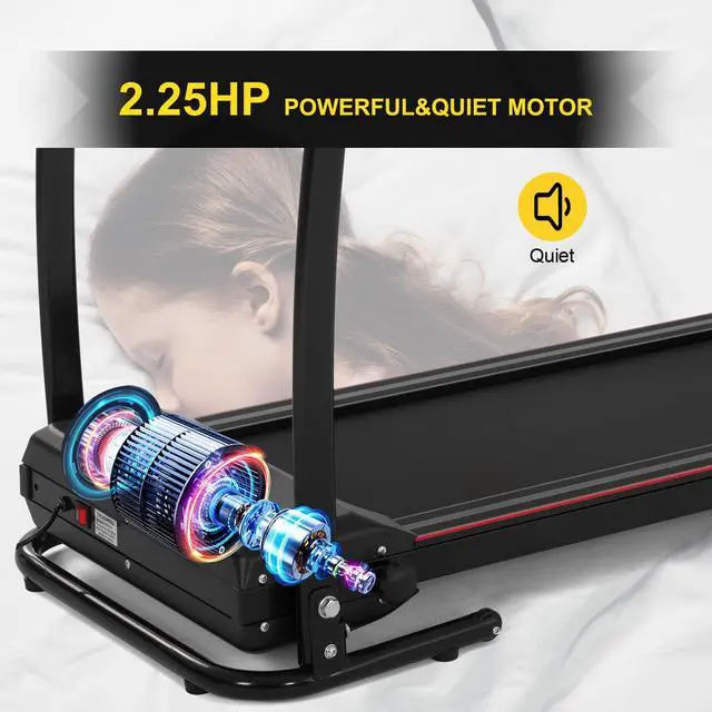 Alt view image 3 of 6 - FYC 2.25HP Folding Treadmills for Home - 265 LBS Weight Capacity Electric Treadmill, Easy Assemble with Incline/LCD Display, Portable Running Walking Workout for Home Gym Saver Space