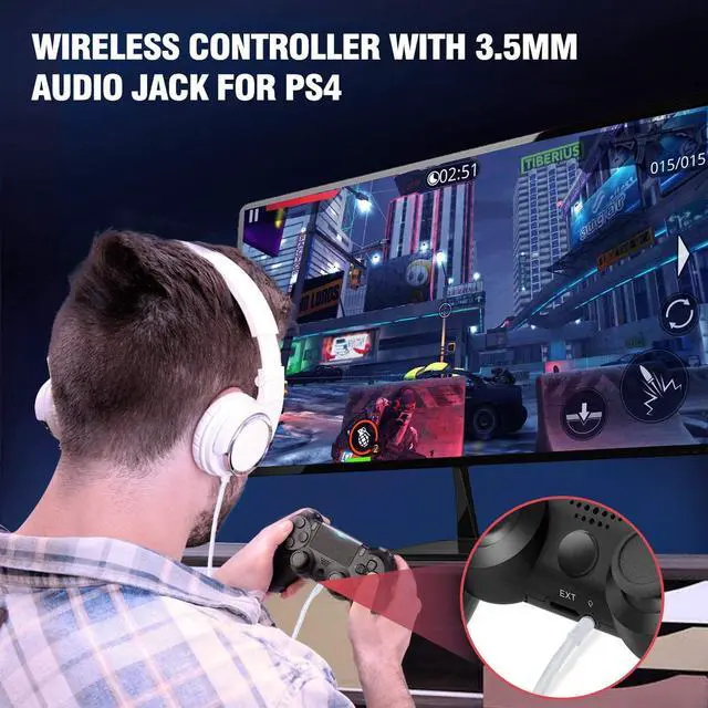 Alt view image 7 of 7 - PS4 Controller Wireless DualShock 4 Wireless Controller for PlayStation 4 High Performance Gaming Controller(Jet Black)