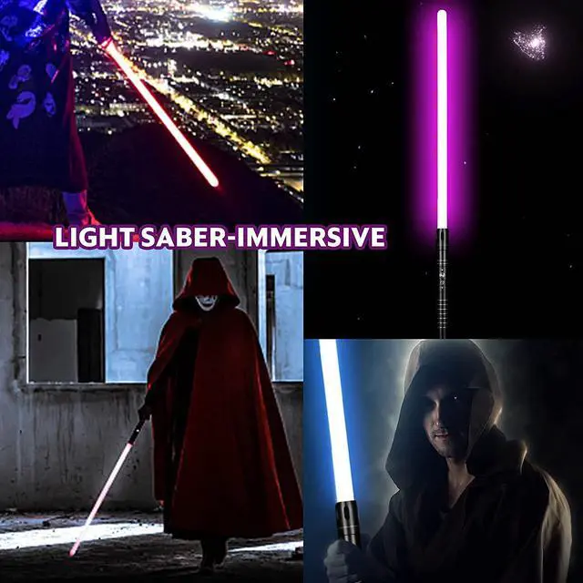 Alt view image 5 of 5 - Lightsaber RGB 7 Colors Changeable Premium Aluminium Alloy Hilt Light Saber with Sound Force Lightsaber Toys (Silver)