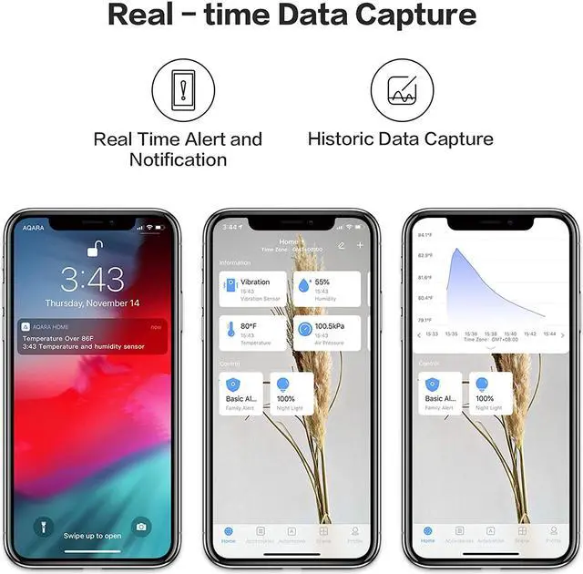 Alt view image 5 of 6 - Aqara Temperature and Humidity Sensor, REQUIRES AQARA HUB, Zigbee, for Remote Monitoring and Home Automation, Wireless Thermometer Hygrometer, Compatible with Apple HomeKit, Alexa, Works with IFTTT