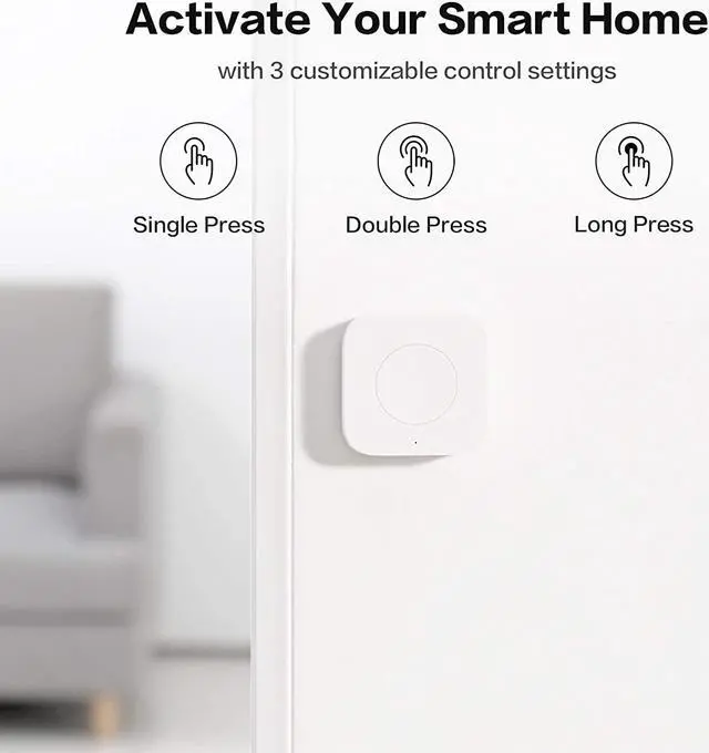 Alt view image 4 of 6 - Aqara Wireless Mini Switch, Requires AQARA HUB, Zigbee Connection, Versatile 3-Way Control Button for Smart Home Devices, Compatible with Apple HomeKit, Works with IFTTT