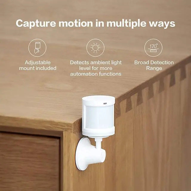 Alt view image 6 of 7 - Aqara Motion Sensor, REQUIRES AQARA HUB, Zigbee Connection, for Alarm System and Smart Home Automation, Broad Detection Range, Compatible with Apple HomeKit, Alexa, Works With IFTTT