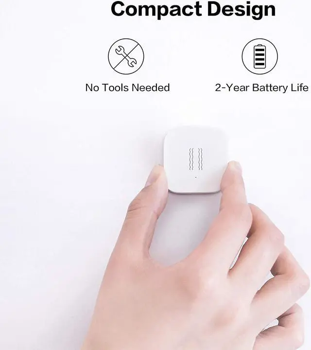 Alt view image 5 of 6 - Aqara Vibration Sensor, REQUIRES AQARA HUB, Zigbee Connection, Wireless Mini Glass Break Detector for Alarm System and Smart Home Automation, Compatible with Apple HomeKit, Works With IFTTT