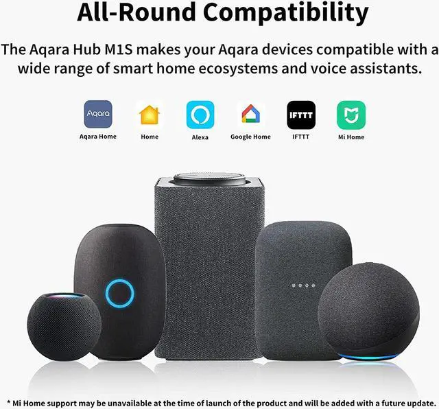 Alt view image 6 of 7 - Aqara M1S Smart Hub, Wireless Smart Home Bridge for Alarm System, Home Automation, Remote Monitor and Control, Supports Apple Siri, Alexa, Google Assistant, Apple HomeKit and IFTTT