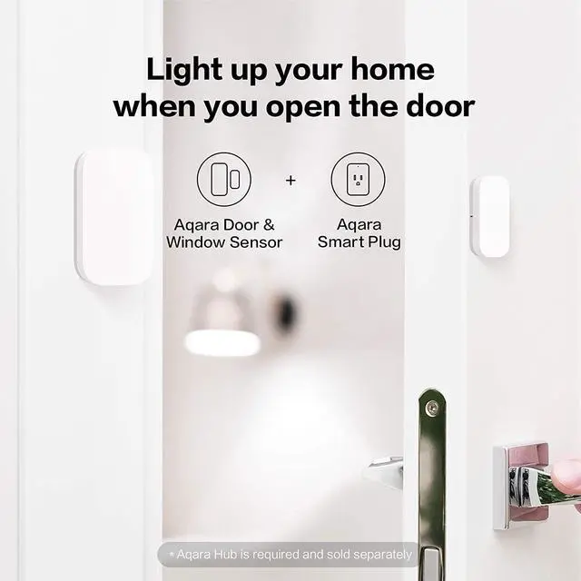 Alt view image 2 of 6 - Aqara Door and Window Sensor, REQUIRES AQARA HUB, Zigbee Connection, Wireless Mini Contact Sensor for Alarm System and Smart Home Automation, Compatible with Apple HomeKit, Alexa, Works With IFTTT