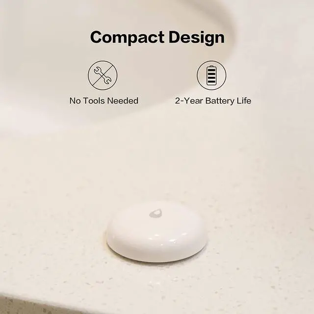 Alt view image 3 of 6 - Aqara Water Leak Sensor, REQUIRES AQARA HUB, Wireless Water Leak Detector, Wireless Mini Flood Detector for Alarm System and Smart Home Automation, For Kitchen Bathroom Basement, Works with IFTTT