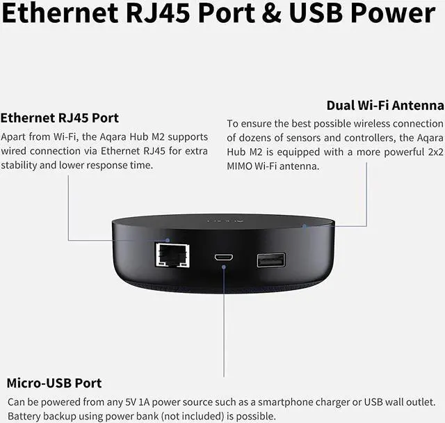Alt view image 5 of 6 - Aqara Smart Hub M2, Smart Home Bridge For Alarm System, IR Remote Control, Home Automation, Supports Alexa, Google Assistant, Apple HomeKit And IFTTT