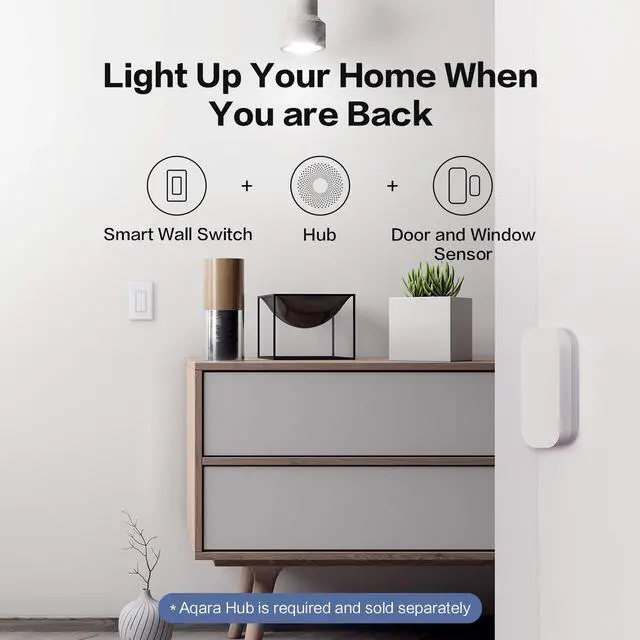 Alt view image 5 of 6 - Aqara Smart Light Switch (No Neutral, Single Rocker), Requires AQARA HUB, Zigbee Switch, Remote Control and Set Timer for Home Automation, Compatible with Alexa, Apple HomeKit, Google Assistant