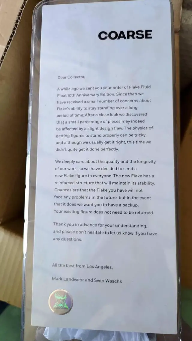 Alt view image 2 of 4 - Authentic New Coarse Toys Flake Fluid and Float 10th Anniversary Cream Edition