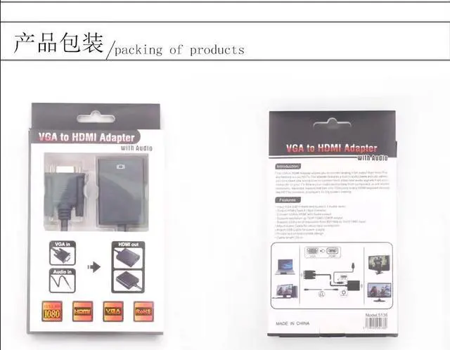 Alt view image 8 of 10 - SYBA SD-ADA31040 VGA to HDMI Converter with Audio Support 1920 x 1080 Resolution