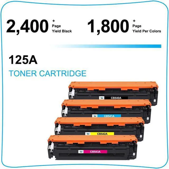 Alt view image 2 of 7 - 4PK CB540A Toner Set Compatible with HP 125A Color LaserJet CP1210 CM1312nfi MFP - OEM
