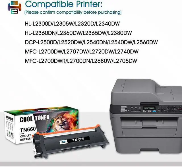 Alt view image 2 of 7 - 4PK HY TN660 Toner Cartridge For Brother TN630 MFC-L2700DW HL-L2300D DCP-L2540DW - OEM