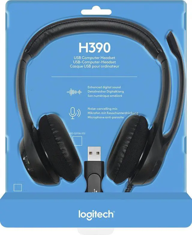 Alt view image 6 of 6 - Logitech - H390 Wired USB On-Ear Stereo Headphones - Black