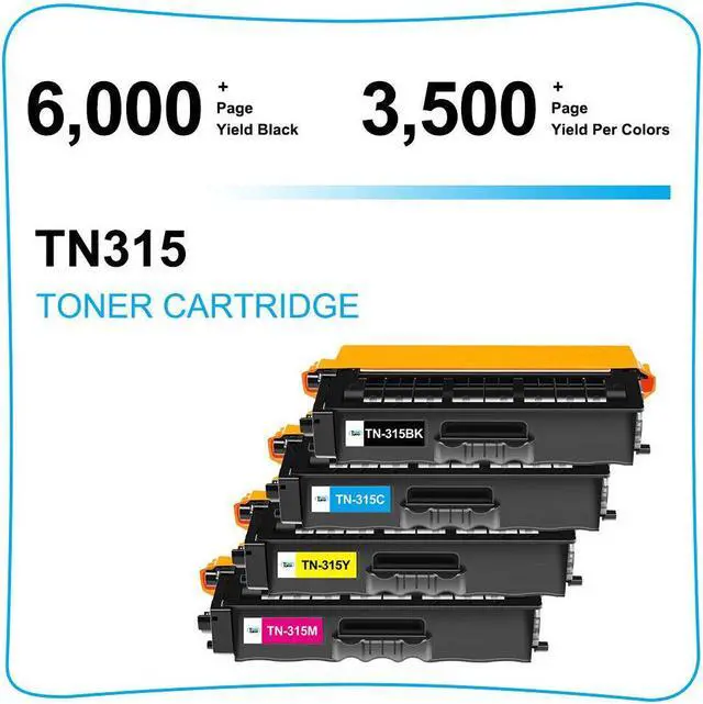 Alt view image 2 of 7 - 4PK TN315 Toner Cartridge For Brother TN-315 HL-4570CDW MFC-9970CDW MFC-9560CDW - OEM