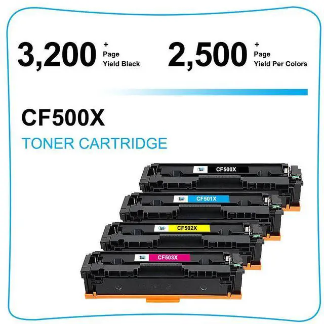 Alt view image 2 of 7 - 4 Pack CF500A Toner For HP 202A Color LaserJet Pro M281cdw M281fdw M254dw 202X - OEM