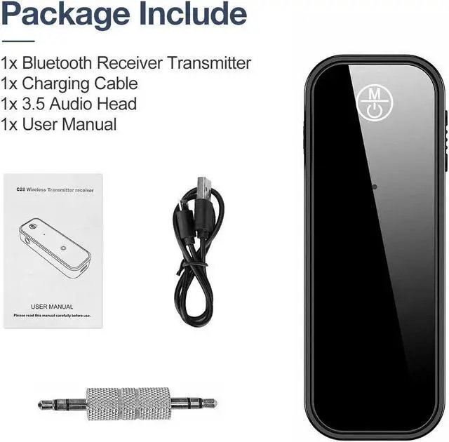 Alt view image 6 of 7 - USB Wireless Bluetooth 5.0 Transmitter Receiver 2in1 Audio Adapter 3.5mm Aux Car