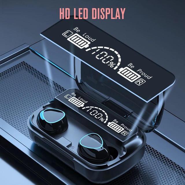 Alt view image 2 of 6 - Abelanja TWS Wireless Headphones Earphones 1200mAh Charging Box Bluetooth-compatible Stereo Waterproof Earbuds Headsets With Microphone
