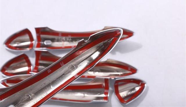 Alt view image 3 of 7 - 8pcs ABS Fit for Alfa Romeo Giulia /Stelvio 2017-2020 With smart key hole or without smart key hole Outer Side Door Handle Cover Decoration Trim Exterior Car Accessories Chrome B style