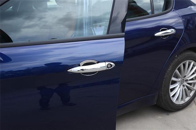 Alt view image 7 of 7 - 8pcs ABS Fit for Alfa Romeo Giulia /Stelvio 2017-2020 With smart key hole or without smart key hole Outer Side Door Handle Cover Decoration Trim Exterior Car Accessories Chrome B style