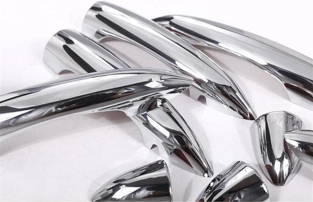 Alt view image 6 of 7 - 8pcs ABS Fit for Alfa Romeo Giulia /Stelvio 2017-2020 With smart key hole or without smart key hole Outer Side Door Handle Cover Decoration Trim Exterior Car Accessories Chrome B style