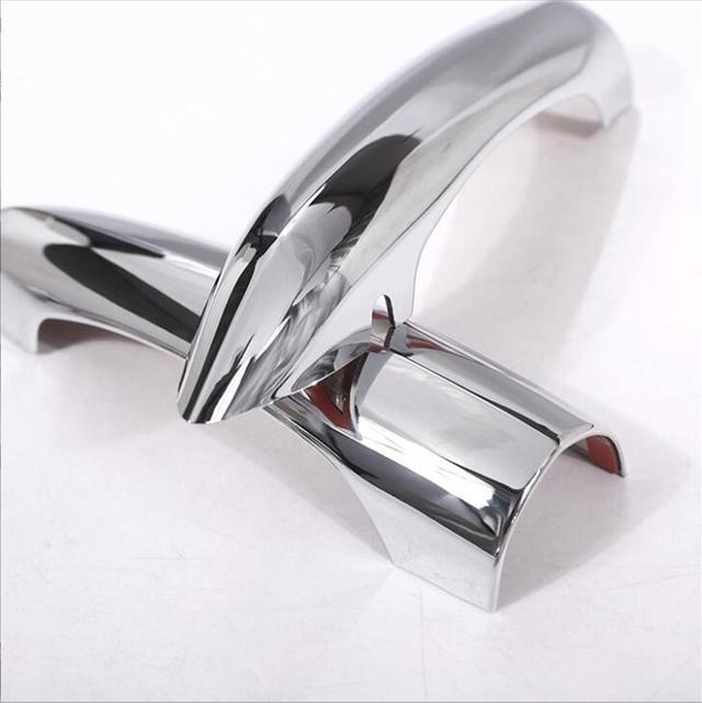 Alt view image 5 of 7 - 8pcs ABS Fit for Alfa Romeo Giulia /Stelvio 2017-2020 With smart key hole or without smart key hole Outer Side Door Handle Cover Decoration Trim Exterior Car Accessories Chrome B style